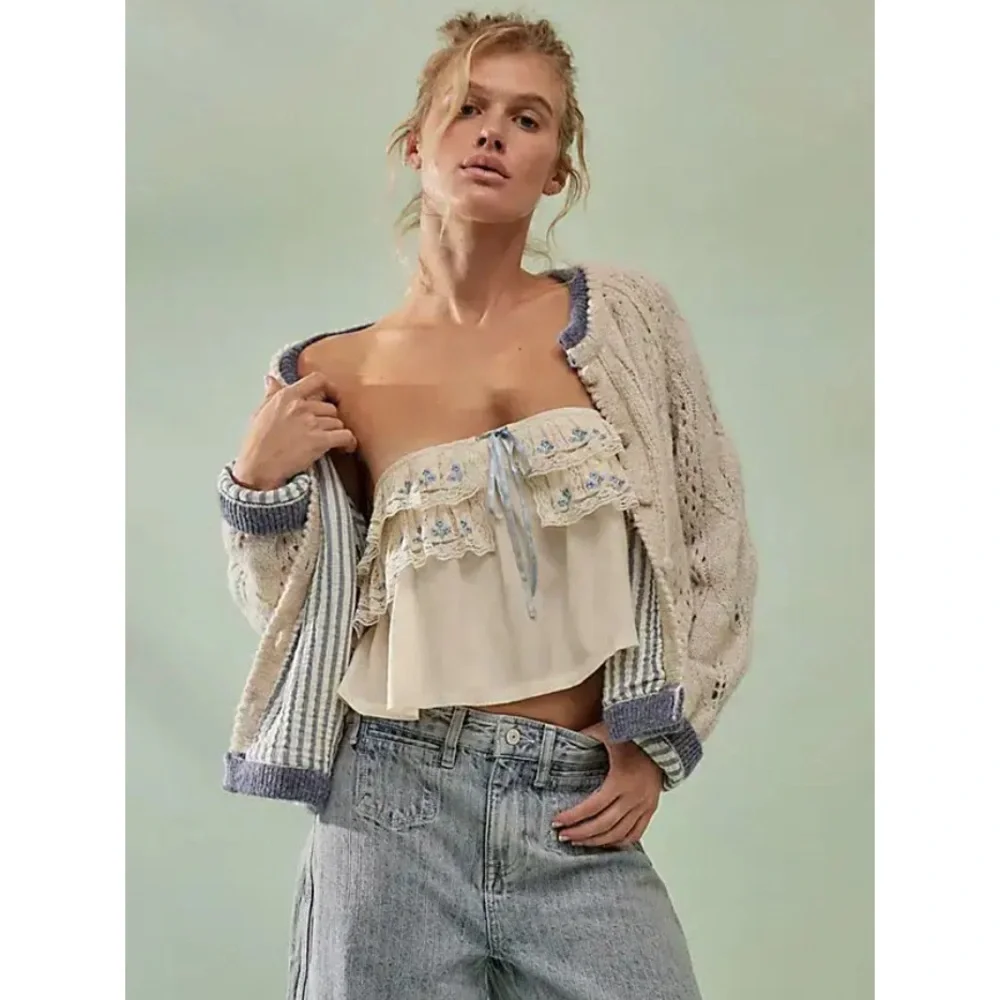 NWOT Tailia embroidered tube top by Free People in size XL